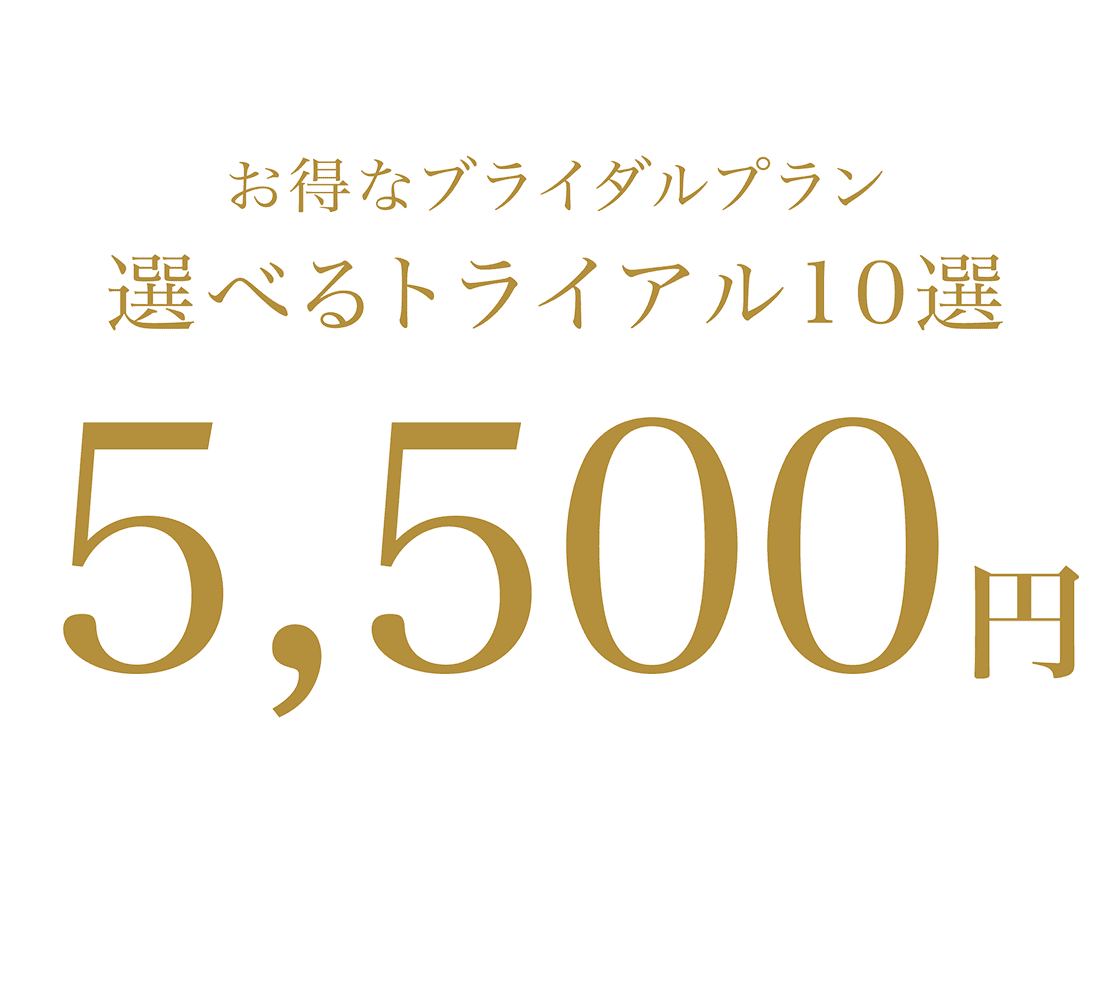 お得なブライダルプラン選べるトライアル10選5,500円